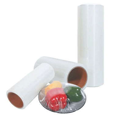 Película de PVDC promocional transparente de envoltura de adhesión de rollo a prueba de humedad con dispensador de cortador de diapositivas