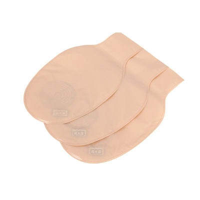 Bolsa de ostomía con abertura de bolsillo, abrazadera, cerradura drenable de 15 a 60 mm, color beige.