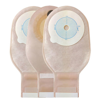 Bolso de estoma de una pieza de color beige drenable de 65 mm sistema de corte de una pieza bolso de estoma