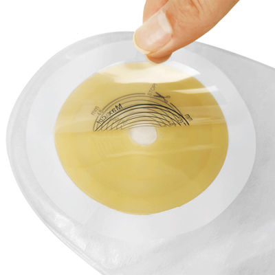 Bolsa de ostomía de colostomía transparente o beige con gancho de plástico tipo bolsa abierta / cerrada