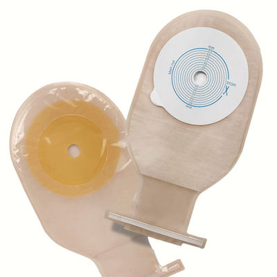 Bolsa de ostomía de colostomía transparente o beige con gancho de plástico tipo bolsa abierta / cerrada