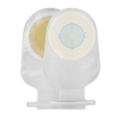 Bolsa de ostomía de colostomía transparente o beige con gancho de plástico tipo bolsa abierta / cerrada