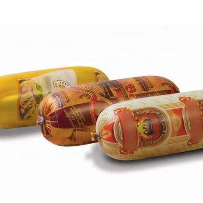 Impresibles Casillas de salchichas de plástico artificial personalizado Película de embalaje de alimentos PA / PE Casilla PVDC