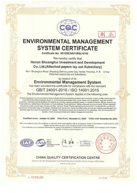 China Luohe Lianbang Chemical Co., Ltd. certificaciones